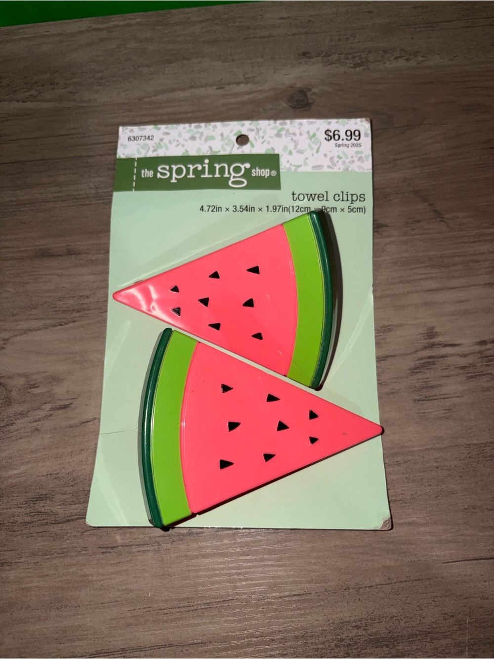 🆕💜 The Spring Shop Watermelon Beach Towel Clips Set of 2 Pink Green